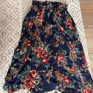 JH Collectibles Dark Blue Floral Maxi Skirt